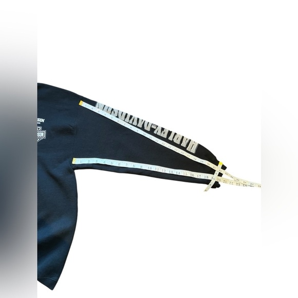 Harley Davidson Sweatshirt Mens Black L Motorcycle 1/4 Zip Skull Eagle Wisconsin - Picture 9 of 14